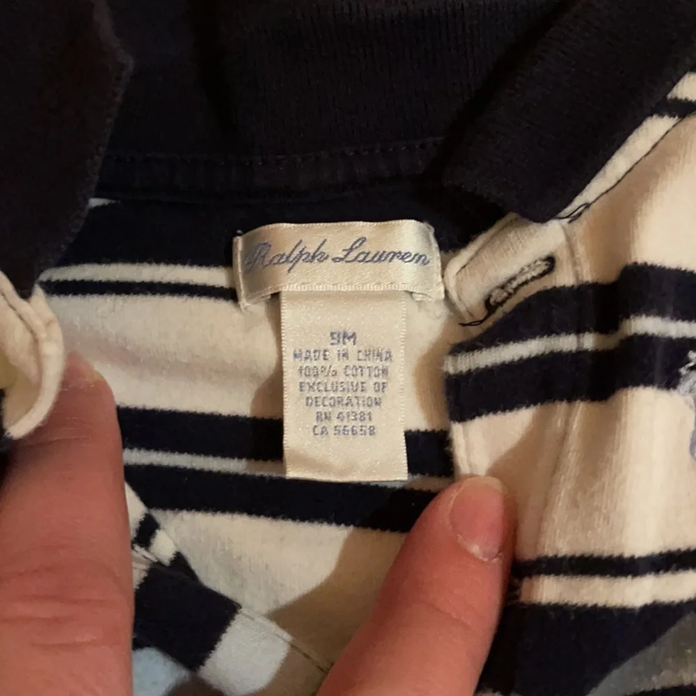 Ralph Lauren Kids Striped Polo Rompers in Blue, Yellow & White